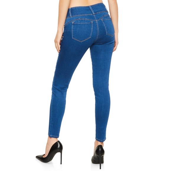 WAX 3 Button Push Up Skinny Jeans - Picture 2 of 5